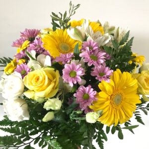 Bouquet rosa e giallo