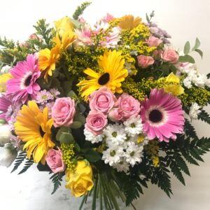 Bouquet misto fucsia e giallo
